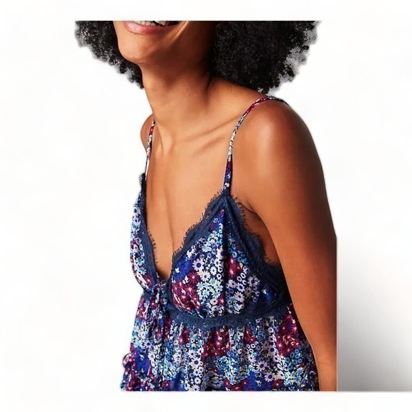 Free People Merrie's Garden Top Dark Teal Combo Small NWOT - Picture 4 of 10